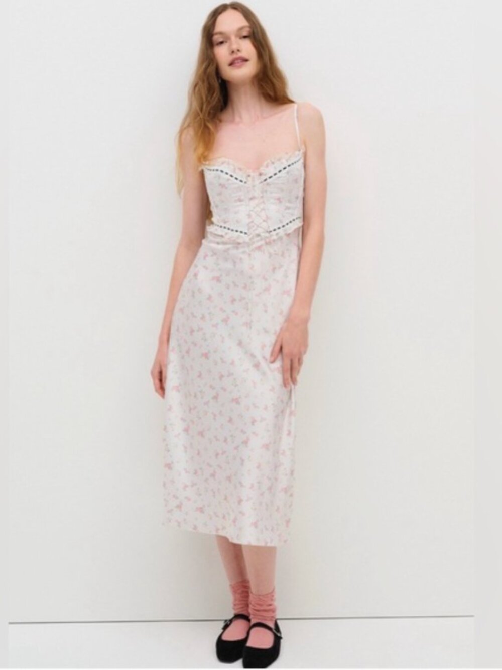 NWT For Love and Lemons Victoria's Secret Sabrina Midi Slip Dress - L - Picture 8 of 10